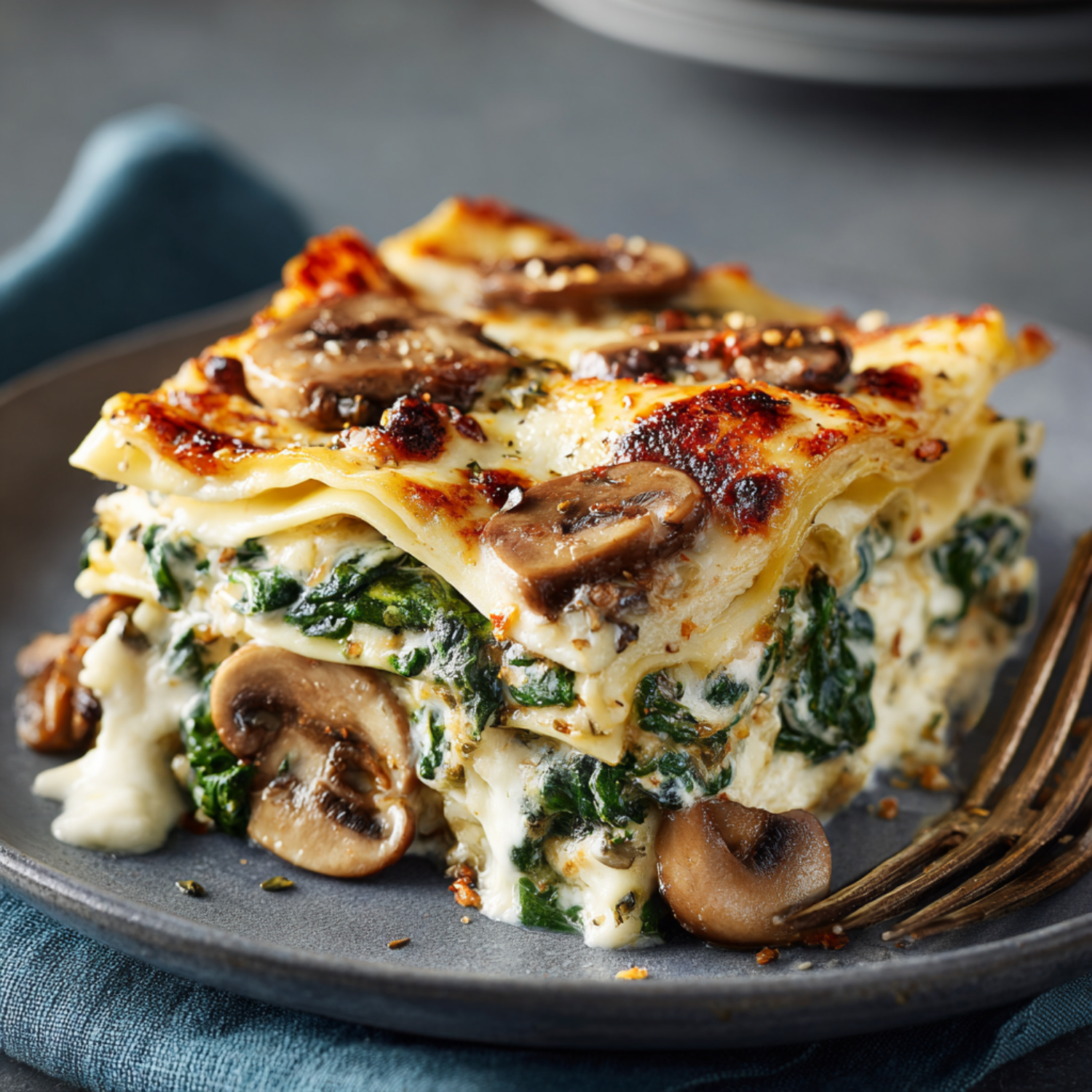 Creamy Spinach and Mushroom Lasagna – Easy & Delicious Homemade Recipe